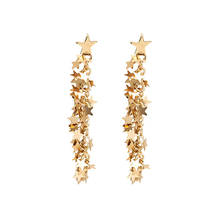 Pendientes de borla para mujer, aretes largos geométricos de cinco puntas, estrella de Color dorado, joyería hermosa y Sexy, 2021 2024 - compra barato