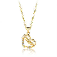 Luxury   Forever Love Gold Necklace Romantic Female Rhinestone Heart-shaped Pendant Fashion Party Jewelry Gift 2024 - buy cheap