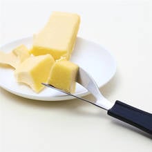 Cortador de queijo em aço inoxidável, faca de queijo, manteiga, faca de canto com alça de silicone, cortador de queijo, raspador, ferramentas de cozinha para cozimento 2024 - compre barato