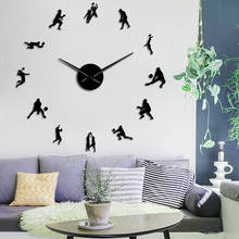 Volleyball Players Mirror Sticker Modern Silent Large Wall Clock Watch Living Room Sports Decor Housewarming Volleyball Gift 2024 - buy cheap