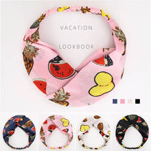 Cartoon Fruit style Women's Printing watermelon Hair Bands Girls Face Wash Headbands Chiffon Hair Accessories FD086 2024 - buy cheap