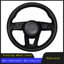 Car Steering Wheel Cover Braid Wearable Genuine Leather For Audi A4 (B9) Avant A5 (F5) Q2 A1 (8X) Sportback A3 (8V) 2024 - buy cheap