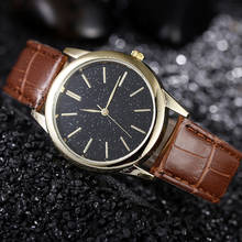 New Fashion Men's Watch Quartz Watches Luxury Men Watches Leather Strap Starry Dial Clock Relogio Masculino Reloj Hombre 2024 - buy cheap