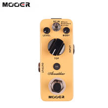 Mooer acústica botão de guitarra mooer, pedal de efeito desvio verdadeiro com 3 modos (piezo/padrão/jumbo), pedal de revestimento de metal para guitarra 2024 - compre barato