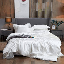Conjunto de cama de tecido de luxo, cor sólida, plano e lençol de cama, edredon, capa de edredom, fronhas (sem enchimento dentro) 2024 - compre barato