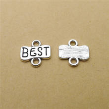 150Pcs/lot Retro Letter BEST Charms 13x13MM Little Connectors for Jewelry Making 2024 - buy cheap