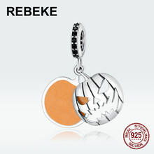 Halloween gift necklace pendant Evil Pumpkin fit bracelet beads DIY woman jewelry sterling silver 925 charm accessories making 2024 - buy cheap