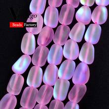 Natural Stone Beads Pink Irregular Dull Polished Austrian Crystal Beads For Jewelry Making DIY Necklace Bracelet 9*13mm 15" 2024 - buy cheap