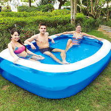 120x70inch piscina inflável para adultos crianças família infantil piscina azul jardim ao ar livre quintal festa de água de verão de tamanho completo 2024 - compre barato