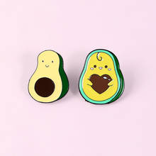 Avocado Enamel Pin Chocolate Heart Avocado Badge Brooch Funny Cartoon Fruit Badges Lapel Clothes Plant Jewelry Gifts 2024 - buy cheap