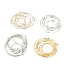 50pcs/lot 20 25 30 35 mm Silver KC Gold Hoops Earrings Big Circle Ear Wire Hoops Earrings Wires For DIY Jewelry Making Supplies 2024 - buy cheap