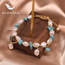 Xlentag Original Design Handmade Natural Freshwater Pearl Turquoise Adjustable Charm Bracelet For Women Femme Jewelry GB0920 2024 - buy cheap