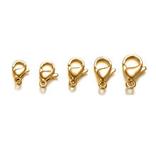 20pcs 201 Stainless Steel Lobster Claw Clasps Golden for jewelry making DIY Keychain Bracelet Necklace Connector Accessories 2024 - compre barato