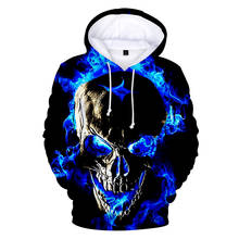 2021 Skull Hoodie Men's Boy Hoody Ms. Girl Sweatshirt Full Print 3D Fire and Skull Hip Hop Street Wearing Pullover Hoodies Top 2024 - buy cheap