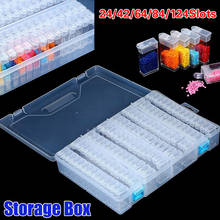 Storage Box 24/42/64/84/124 Slots Clear Plastic Box Storage Box for Jewelry Diamond Embroidery Craft Bead Pill Storage Tool 2024 - buy cheap