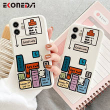 EKONEDA Protective Phone Case For iPhone 11 12 Pro XS Max X XR 7 8 Plus Case Cute English Words Tetris Game Soft Back Cover 2024 - buy cheap