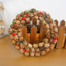 Ornamentação natal porta guirlanda de natal pendurado natal cone de pinheiro decoração árvore de natal rattan 2024 - compre barato