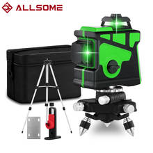 ALLSOME-Nivel láser, herramienta de nivelación 3D de 12 líneas y luz verde, cruce de rayos horizontal y vertical, nivelado automático, apto para interiores y exteriores 2024 - compra barato