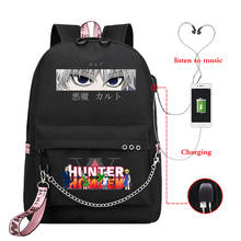 USB Charging Backpacks Grils Anime School Bags Hunter X Hunter Killua Eyes Killua HxH Schoolbag Harajuku Bookbag for Women Bags 2024 - buy cheap