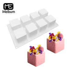 Meibum-Molde cuadrado de silicona con forma de Rubik para postres, magdalenas, Mousse, pastelería, utensilios de cocina para hornear, 8 cavidades 2024 - compra barato