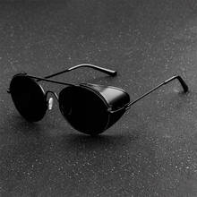 Солнцезащитные очки в стиле стимпанк для мужчин и женщин, брендовые дизайнерские солнечные аксессуары в круглой металлической оправе, в стиле ретро 2024 - купить недорого