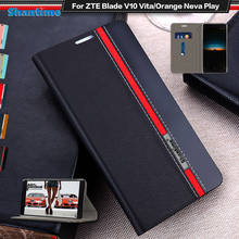 Funda de cuero PU de lujo para ZTE Blade V10 Vita, carcasa abatible para teléfono, naranja, Neva Play, funda trasera de silicona TPU suave 2024 - compra barato