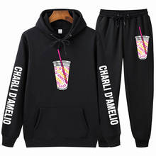 2-Piece Set Lce Coffee Splatter Hoodies Sweatpants Suit Tracksuit Men Women Sweatshirt New Charli DAmelio Pullover Jogging Pants 2024 - buy cheap