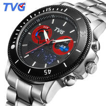 TVG Luxury Brand Men Watches Men Sports Watches Stainless Steel Dual Display Quartz Wristwatches Men Clock relogio masculino 2024 - buy cheap