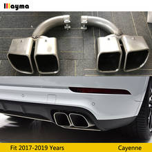 Tubo de escape cuadrado, silenciador de acero inoxidable para Porsche New Cayenne 2018 2019 2020 Cayenne Turbo, 1 par 2024 - compra barato