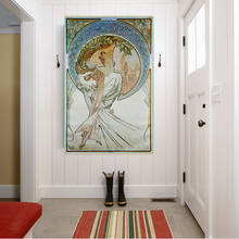 Citon Alphonse Mucha《Poetry》Canvas Art Oil painting Artwork Poster Picture Wall Decor Modern Home Living room Decoration 2024 - buy cheap