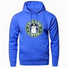 Hooded For Mens Cat And Coffee K-pop Hip Hop Sweatshirts and Hoodie Standard Man's Clothing Tops Retro Hoody Sudaderas Pullovers 2024 - buy cheap