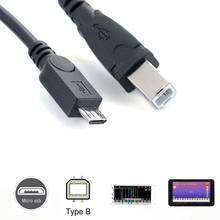 Кабель micro usb Male к USB 2,0 B Male Data OTG, телефонный планшет к электронному пианино барабан 2024 - купить недорого