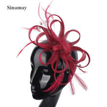 Nice Sinamay Wedding Fascinator Hat Elegant Women Mesh Hair Accessories Hair Clip For Ladies Formal Party Dinner Headdress 2024 - buy cheap