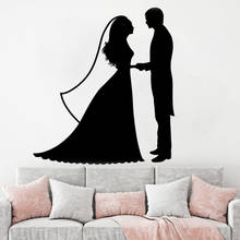 Bride And Groom Wedding Wall Sticker rooms decoration Vinyl girl Wall Sticker Livingroom Walls Laptop home Decal decor HY587 2024 - buy cheap