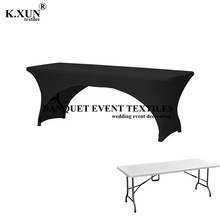 Two Side Arched Rectangular Table Cloth Stretch Spandex Table Cover Wedding Hotel Home Event Party Decoration 2024 - buy cheap