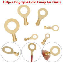 150pcs/set Durable Gold Color Crimp Terminals Non-insulated Assortment Kit 3.2mm-10.2mm Cable Lug Wire Connectors Butt Ring 2024 - buy cheap