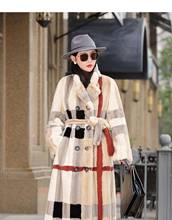 Arlene sain Imported velvet mink coat women's long over-the-knee whole skin mink fur fashion slim fur coat new winter 2024 - купить недорого
