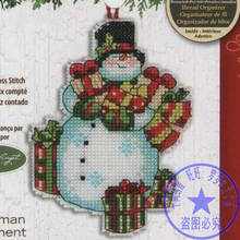 Kit de punto de cruz de algodón de alta calidad, adornos de adorno para árbol de Navidad, muñeco de nieve, Cascabel, Dim 08896 2024 - compra barato