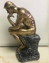 Collectible ! Vintage Rodin  Thinker  resin Statue Art Deco 25cm Height 2024 - buy cheap