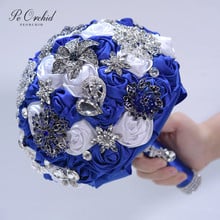 Peorchid Blue Color Wedding Bouquets Brooch Crystal Bouquet Ribbon Ramos De Noiva Red White Navy Blue Bridal Bouquet Buy Cheap In An Online Store With Delivery Price Comparison Specifications Photos And Customer Reviews