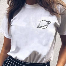 Сатурн футболки рубашка с карманом и Tumblr унисекс футболка с НЛО: футболка со звездами и пространство рубашка Повседневная Забавный Топ, футболка белая футболка женская одежда 2024 - купить недорого