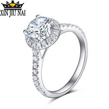 Moda AAA circonita anillo de compromiso de plata con incrustaciones de Color de cristal redondo Anillos para las mujeres joyería de fiesta de Anillos Mujer 925 2024 - compra barato