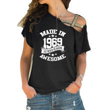 Camiseta feminina tomara que caia 50 anos, feito em 1969 2024 - compre barato