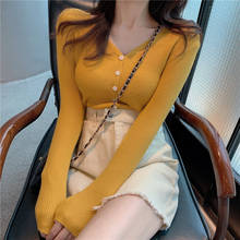 Fashionable New Women's V-neck Single-breasted Knitted Cardigan Spring and Autumn Long Sleeve Shawl Thin Sweater Tops NS1970 2024 - buy cheap