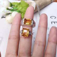 attractive women ring yellow Citrine Ring valentine ring 925 sterling silver square shape good color women party birthday gift 2024 - buy cheap