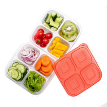 Caixa de plástico para comida, caixa portátil para armazenamento de alimentos frutas e vegetais, embalagem para preservação de comida 2024 - compre barato