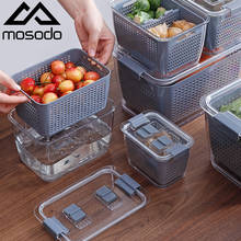 Caixa de armazenamento multifuncional, de plástico, para geladeira e outros alimentos, cesta de drenagem de frutas e vegetais, recipiente 2024 - compre barato