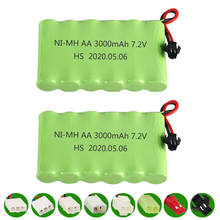 3000mAh 7.2v Rechargeable Battery SM/JST/EL-2P Plug For Rc toy Car Boat Tank Train Robot Gun AA 7.2V Ni-MH Battery Pack 2PCS/lot 2024 - buy cheap