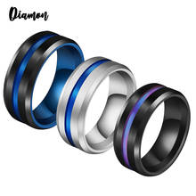 Обручальное кольцо унисекс, 8 мм, черно-синее 2024 - купить недорого