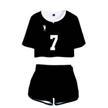 Disfraz de Anime Haikyuu para mujer, chándal de Inarizaki High School, voleibol, Club Miya Atsumu, conjunto de dos piezas, Tops y pantalones cortos 2024 - compra barato